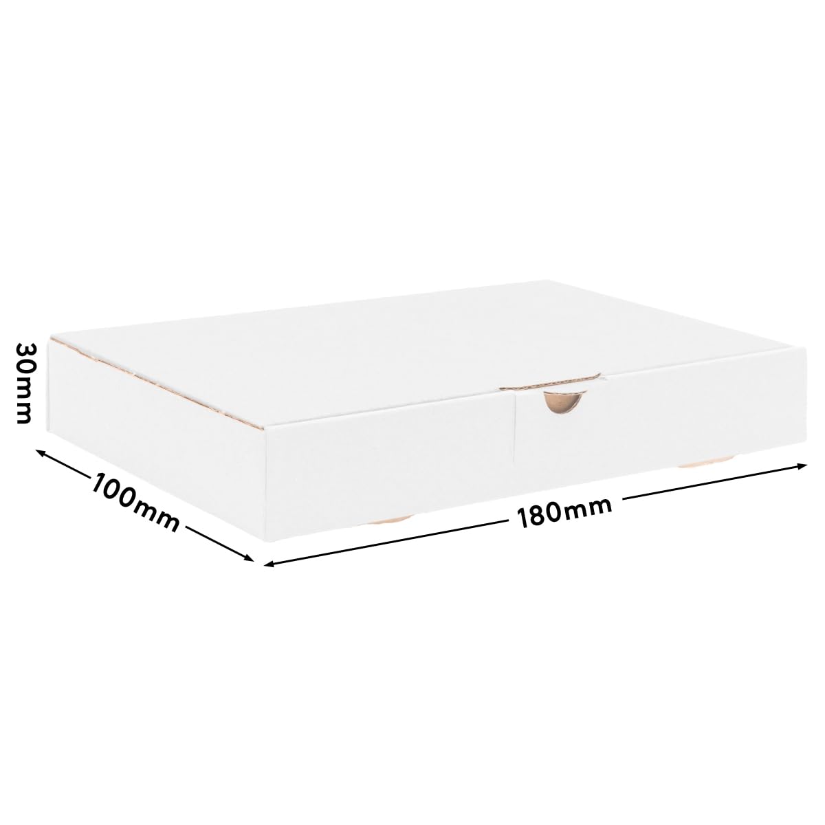 verpacking Cajas de cartón grandes 180 x 100 x 30 mm, MB-0, color blanco, tamaño interior 176 x 96 x 27 mm, 1000 unidades