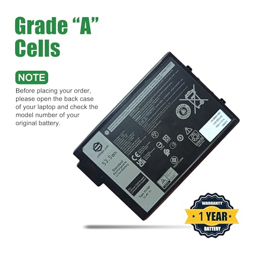 Image of XVJNP 451-BCWQ Laptop Battery Replacement for Dell Latitude 5430 7330 Rugged Extreme Pro Rugged 14 RB14250 13 RA13250 P148G P149G Series G6M0W 0G6M0W 6JRCP 06JRCP 0M0TN3 KD1CT 11.4V 53.5Wh