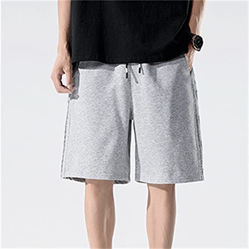 Short de jogging gris pour homme en coton léger coupe ample décontractée