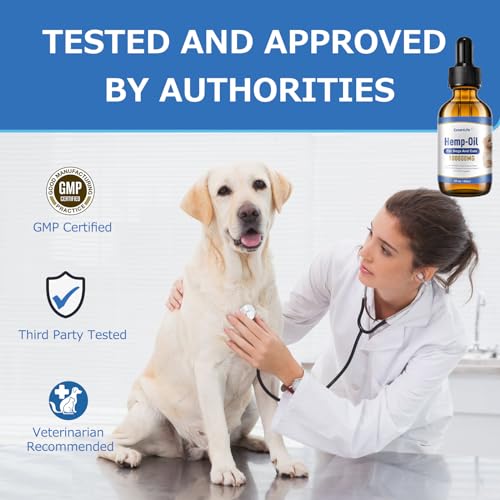 Image of ICYAIR Pet Hemp Oil for Dogs and Cats Help Anxiety Stress Pain Hip Joint Skin Allergies Seizures Relief, Aid Calming Relax Sleep,Organic Hemp Oil Drops for Dog Cat (60mlx2Pack)