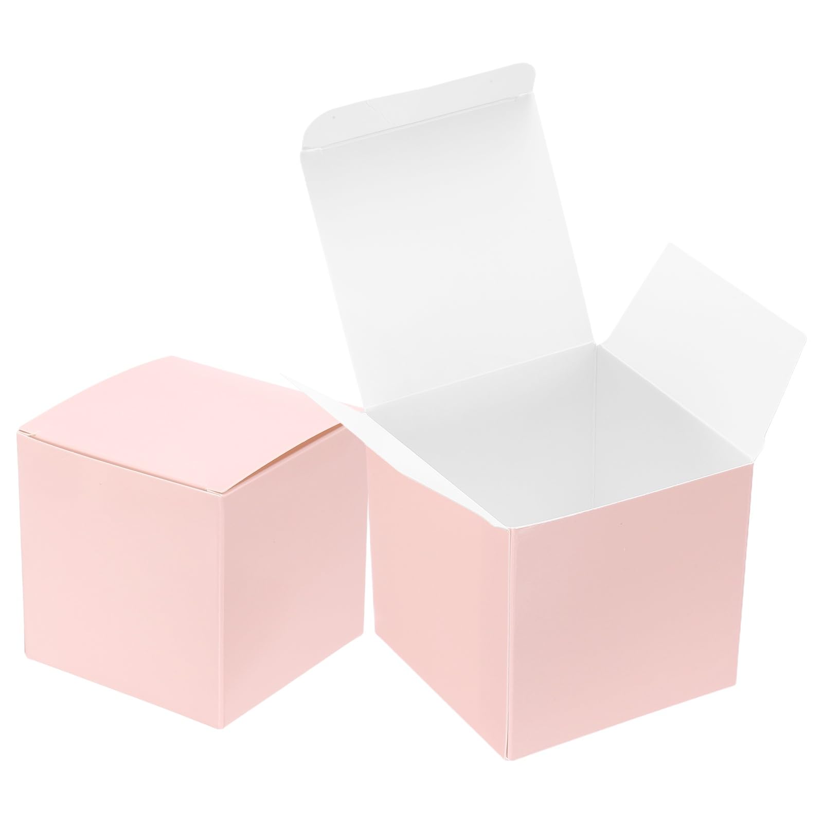 sourcing map 10Pcs Gift Boxes, 3.9" Square Cardboard Craft Box with Lids, Favor Treat Candy Container for Gift Wrapping, Wedding, Holiday, Birthday, Graduation, Party Supplies, Pink