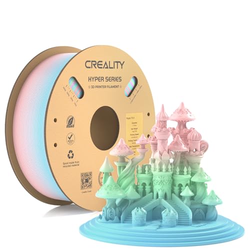 Creality Official Hyper Pla Filament Arcobaleno 1Kg, Filamento Per Stampanti 3D Per La Stampa Ad Alta Velocità, Durevole E Resistente, Liscio, Prestaz