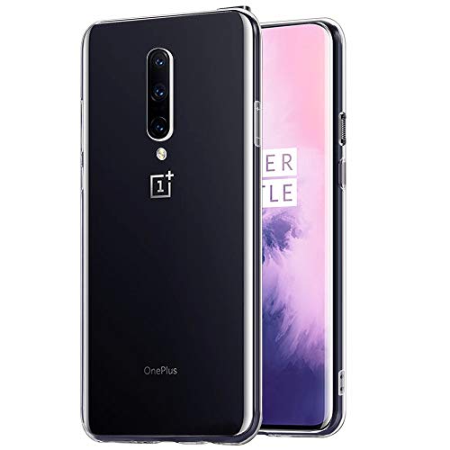AhaSky Funda para OnePlus 7Pro, Carcasa Transparente TPU Gel [Ultra Fina][Protección a Bordes y Cámara] Enjaca para OnePlus 7Pro-Transparente