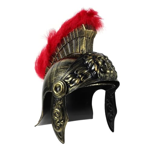 OUNONA de Soldado Antiguo para Disfraz Sombrero de Cosplay y Cómodo con Pluma Roja Accesorio para Fiesta y para Hombres