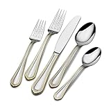 Mikasa, Gold Accent Regent Bead Flatware Service for 12, 65 Piece Set, 18/10 Stainless...