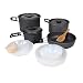 yodo Anodized Aluminum Camping Cookware Set Backpacking Pans Pot Mess Kit for 4-5 Person