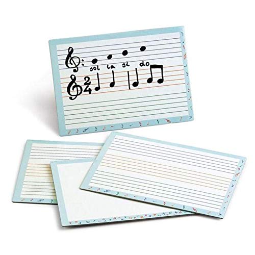 Pizarra Blanca y Pentagramas para Educacion Musical 21 x 30 cm.