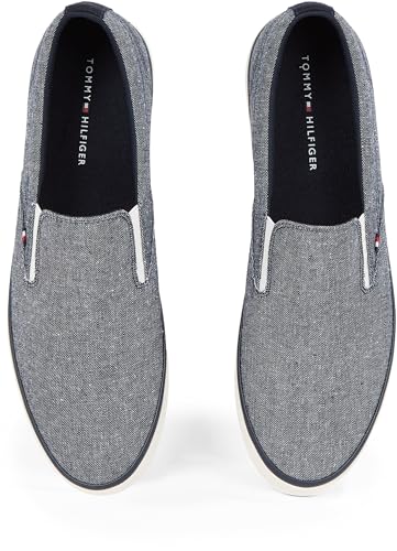 Tommy Hilfiger Herren Vulcanized Sneaker Low Slip On zum Reinschlüpfen, Blau (Desert Sky), 40 – Ansicht 4