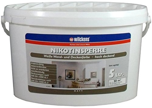 Wilckens Nikotinsperre Isolierfarbe inkl. 4x 5m Abdeckfolie (Nikotinsperre 5 Liter)