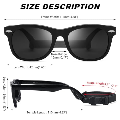 LIU·WEN Cute Polarized Baby Sunglasses - Bendable Flexible with Strap for Newborn Infant Boys Girls Age 0-24 Months4