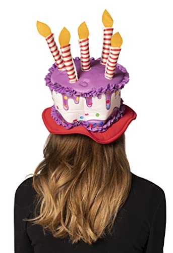 Rasta Imposta Purple and Red Birthday Cake Hat Costume Accessory Dessert Cupcake Muffin Accessories Hats Headwear Costumes, Adult One Size