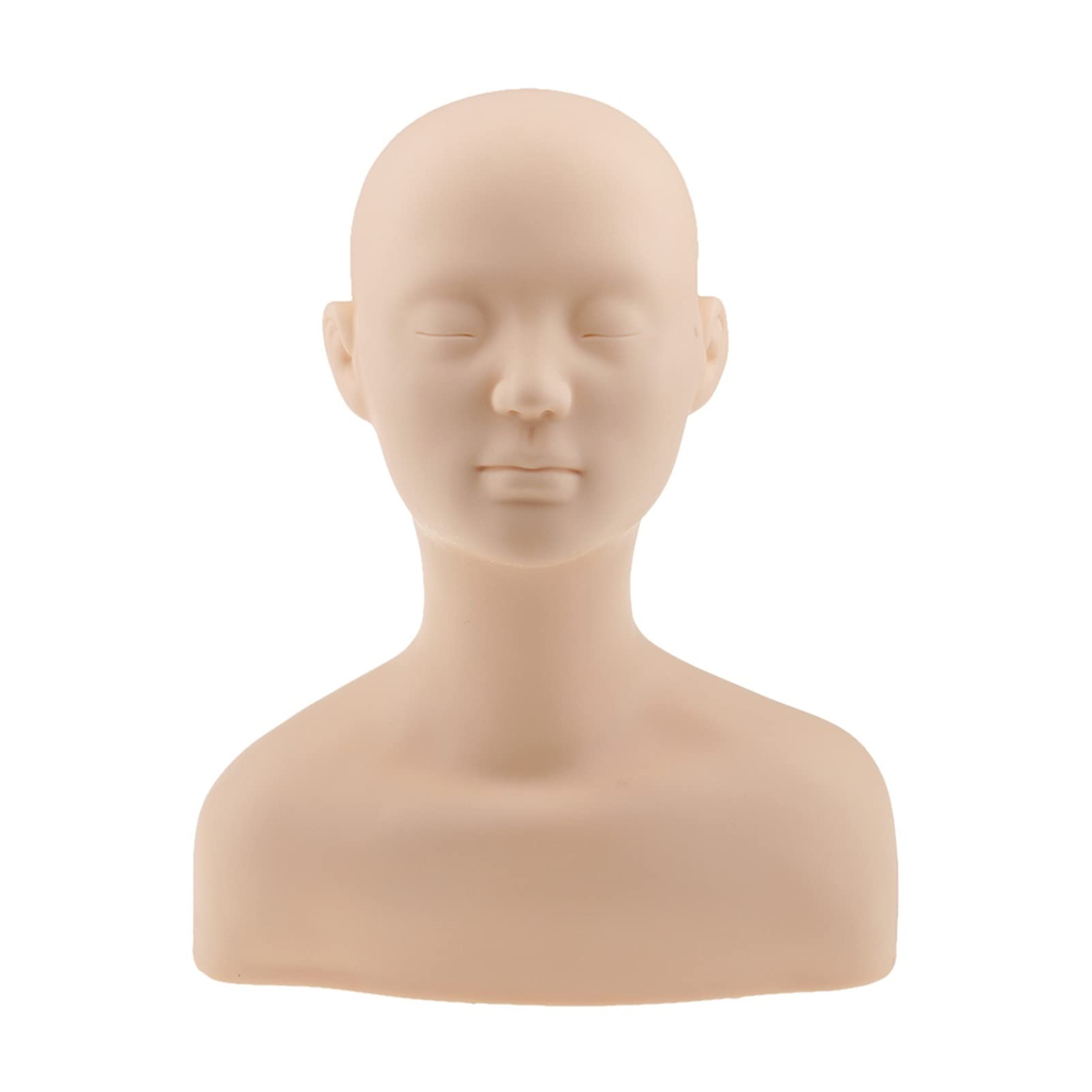 Miękki silikonowy manekin manekin głowa z ramią kości kość masażem masażu do masażu rzęs przedłużenie Make up Practice Model