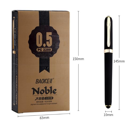 Bolígrafos BaoKe Gel Ink Rollerball 12 un Negro 0.5mm miniatura 3