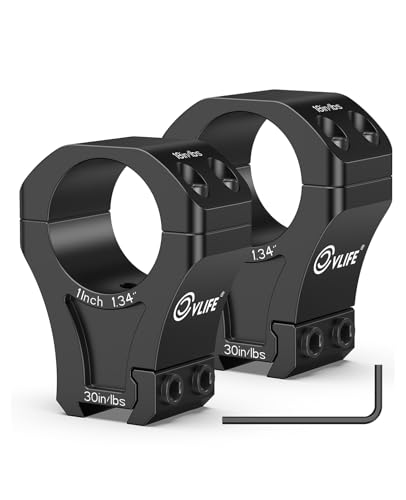 CVLIFE Precision 1 Inch Dovetail Scope Rings - High Profile Mounts with 1 Stop Pin - Rifle Scope Rings Fit 11mm and 3/8 inch Dovetail Rail - 2 Pieces