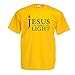 lepni.me Koszulka męska Jezus Chrystus jest Światłem, Miłością Boga - Wielkanoc - Zmartwychwstanie - Narodzenie - Religijne Prezenty Chrześcijańskie (L Żółty Wielobarwność)