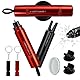 Aurinovellia 2 Stück Gurtschneider Notfallhammer, 2-in-1 Auto Nothammer mit Gurtschneider und Glasbrecher, Notfallhammer mit Testglas, für Auto und Bus (Schwarz + Rot)
