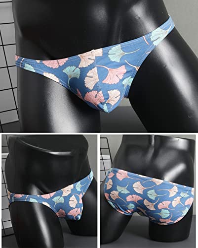 Men's Cotton Underwear Briefs Low Waist Colorful Printed Pants2