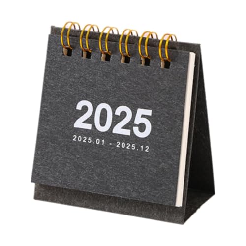 Generic Small Desk Calendar Stand, Efficient 2025 Mini Calendar Flip Calendar for Planner, Office Daily Schedule, Decor, Black