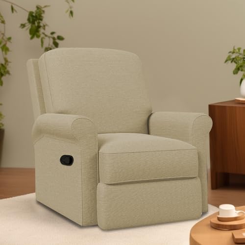 Image of CASALIVING Mersin Comfy Fabric Single Seater Recliner Chair, Recliner Sofa for Relaxing, Recliner Chair for Home Relax (Cream) | Premium Fabric Sofa