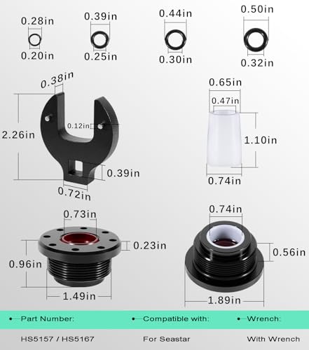 Image of HS5157 /HS5167 Hydraulic Cylinder Seal Kit with Pin Wrench - Compatible with Seastar Hydraulic Steering System HC5340, HC5341, HC5342, HC5343, HC5344, HC5345, HC5346, HC6754, HC6755