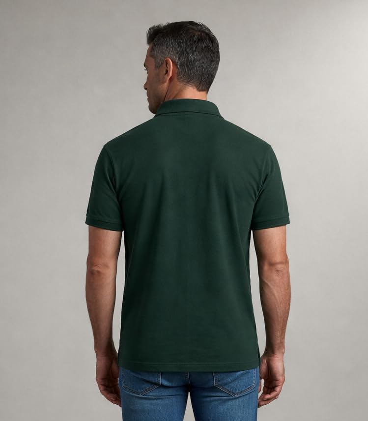 Image of Men Regular fit Polo Neck Front Pocket ||Pocket Embroidery Casual Wear T-Shirt||Half Sleeve Side on Sleeve Embroidery|| Button Closer t Shirt for Men