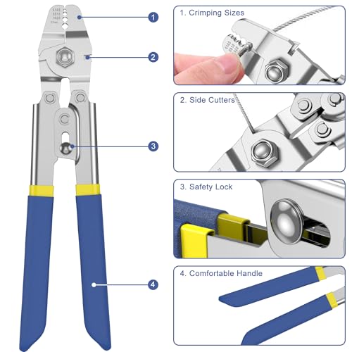Pince à sertir pour câble métallique en acier robuste - 5