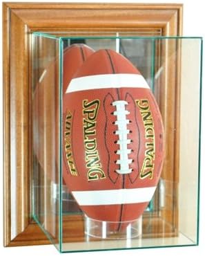 Perfect Cases WMUPFB-W Wall Mounted Upright Football Display Case, Walnut