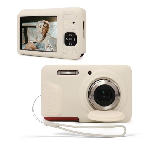 Coque KODAK PIXPRO FZ55 blanche en silicone souple avec cordon de transport