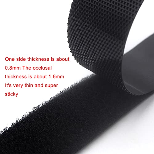 Image of Extremely Thin and Soft Strong Mini Clothes Hook and Loop Fasteners Sewing Type Back Without Adhesive Tiny Clothing Accessories DIY Handmade Materials (Black, 0.31 inch /8mm)