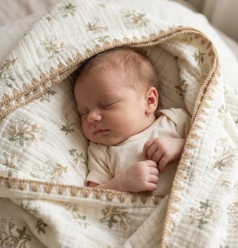 Image of Kassy pop Newborn Quilts Crib Blanket Baby Wrap Receiving Wrap Infant Cover Bedding Breathable Swaddles Infant Bedding Crib I 110cm x110cm