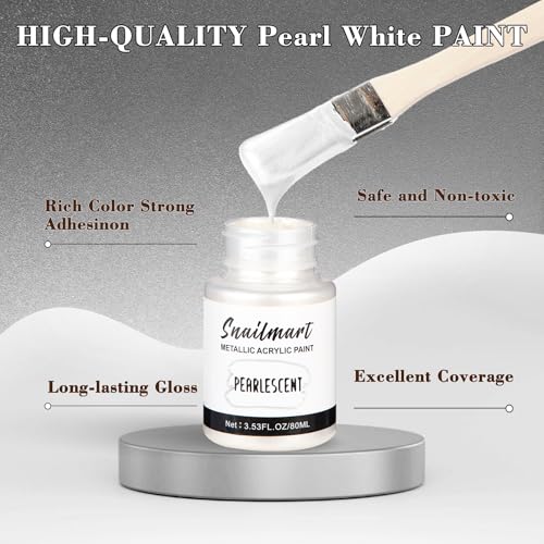 Image of Acrylic Paint Metallic Pearlescent,80ml Pearl Acrylic Paint for Art Painting, Hand-crafts, Non-Toxic, Non-Fading Ideal for Canvas, Wood, Fabric, Ceramic, Stone, Craft Supplies