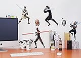 Komar Star Wars Wandtattoo Clone Wars Showdown - 100 x 70 cm (Breite x Höhe) - 6 Teile - Jedi-Ritter, Sith, Klonkrieger, Deco-Sticker, Wandaufkleber, Wandsticker, Wanddeko, Kinderzimmer - 14737h