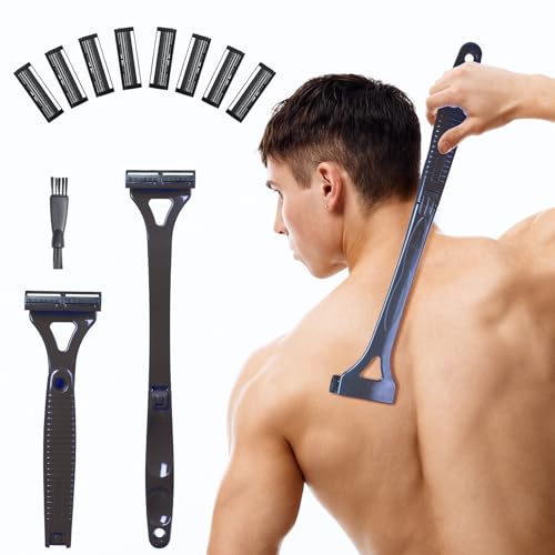 ETbyto Back Shavers for Men with Foldable Long Ergonomic Handle: DIY Hair Shaver, Replaceable Safety...