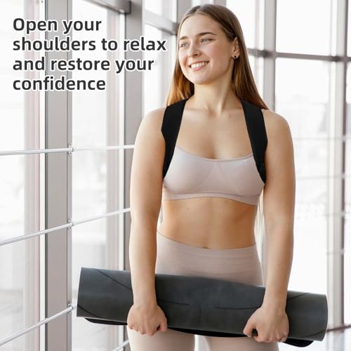 BOXOB Posture Corrector for Men, Breathable Mesh Design Adjustable Back Straightener Back Support Brace Hunchback Corrector for Women Lumbar Shoulder Relaxation (Black) - Image 4