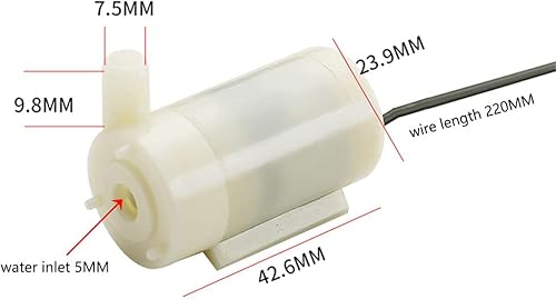Miniatura 4 de 4 mini bombas de agua micro sumergibles DC 3V-5V con tubo de vinilo transparente de 10 pies para pecera jardín planta