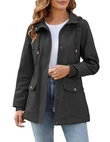 Vancavoo Übergangsjacke Damen Jacke Outdoor Kurzmantel Frühjahr Elegant Frühjahrsjacke Leichte Gefütterte Winterjacke Baumwolle Parka mit Kapuze mit Kordelzug für Frühling Sommer Herbst,Grau,M Vancavoo Übergangsjacke Damen Jacke Outdoor Kurzmantel Frühjahr Elegant Frühjahrsjacke Leichte Gefütterte Winterjacke Baumwolle Parka mit Kapuze mit Kordelzug für Frühling Sommer Herbst,Grau,M