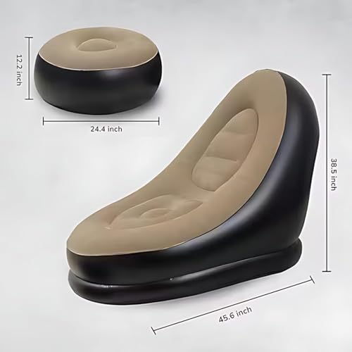 Image of Drumstone (𝐒𝐩𝐞𝐜𝐢𝐚𝐥 𝟏𝟓 𝐘𝐞𝐚𝐫𝐬 𝐖𝐚𝐫𝐫𝐚𝐧𝐭𝐲 Inflatable Lounge Sofa Chair | Lightweight Foldable Air Seat for Beach Camping Backyard & Living Room | Easy Inflate Portable Lounger
