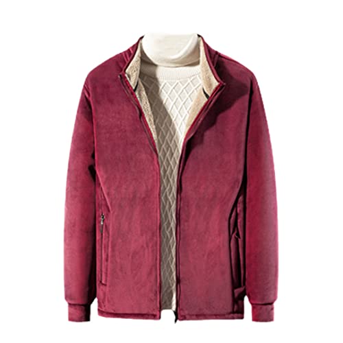 Sweat à capuche épais en polaire Vogrtcc Y77 Bordeaux XXXXXL pour homme