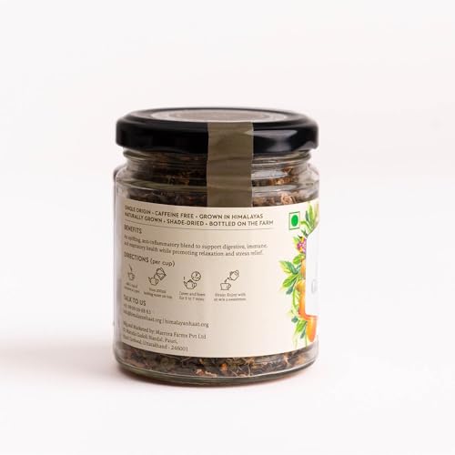 Image of Himalayan Haat Peppermint, Ginger & Citrus - Caffeine-Free Herbal Tea Blend | Anti-Inflammatory | Supports Digestive, Immune & Respiratory Health | Promotes Relaxation | 30g