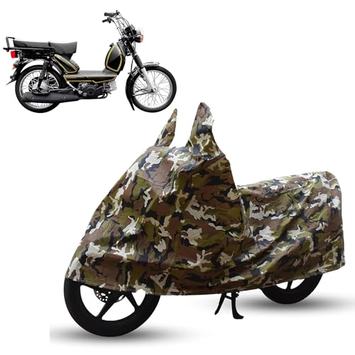 Image of Sulfar Bike Cover for TVS XL (100 (Moped)) | Waterproof, Dustproof & UV Protected | All Weather Two Wheeler Cover (Army Green) New 2026 Variants