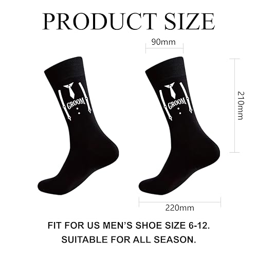 LADY & HOME Groomsmen Socks for Men - Wedding Gifts, Proposal Gift, Groom Bestman Novelty Cotton Socks2