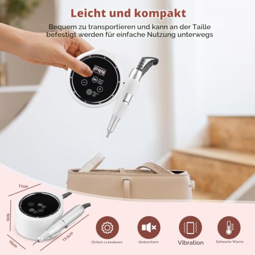 CkeyiN Pro Elektrische Nagelfräser Professionelle 35000RPM,Wiederaufladbare Elektrische Nagelfeile 7 in 1,mit LCD-Display Nagelfräser für Gelnägel Acrylnägel,Maniküre Pediküre Set,für Salon