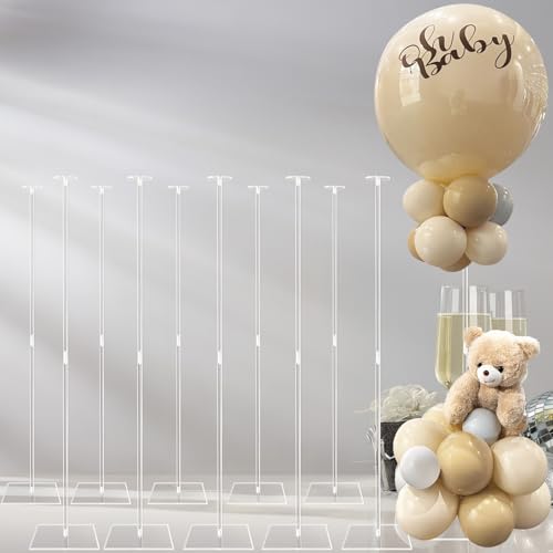 Image of OurWarm Acrylic Balloon Stands for Table Centerpieces, 10 Pack 31.5 Inch