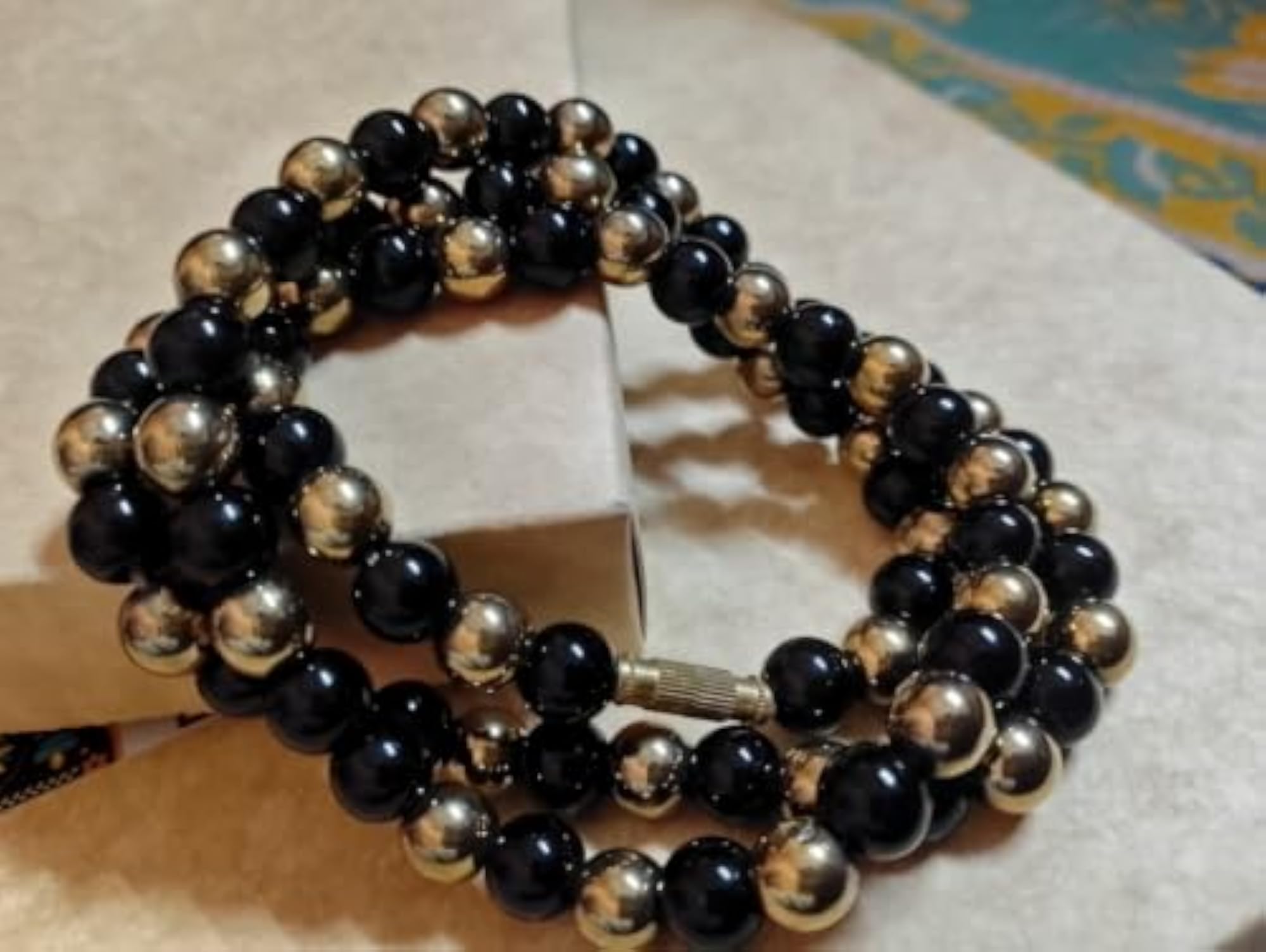 Handmade Black Obsidian & Golden Pyrite Necklace