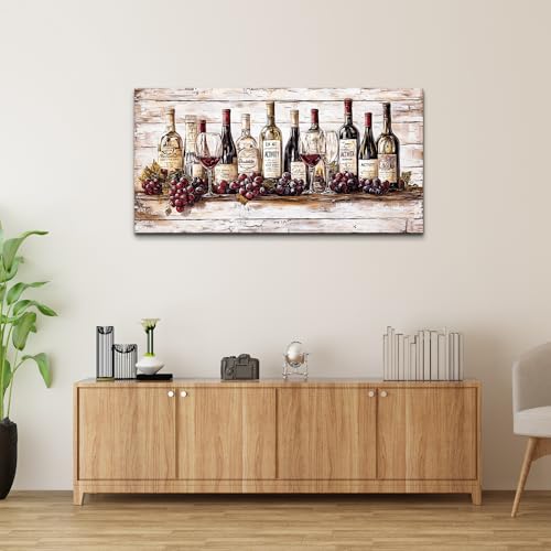 QIYILEXWART Canvas Wall Art For Living Room Wall Decor For Bedroom Kitchen Wall Decorations Wine Bottle Painting Farmhouse Pictures Artwork Room Aesthetic Home Decor Ready To Hang by QIYILEXWART - Used condition - Image 7