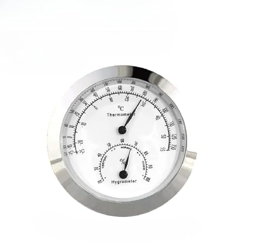Wlinfetity Mini thermomètre et hygromètre intégrés pour la maison, la serre et la cave à vin — Double capteur numérique avec boîtier en ABS/métal, 37 × 27 × 43 mm, finition or/argent