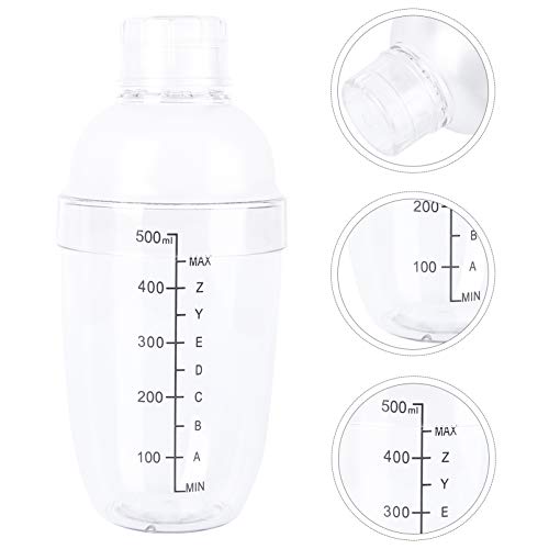 Cabilock Cocktail Martini Shaker Chá de Leite Copo Shaker Vinho Shaker Drink Mixer de Plástico Claro