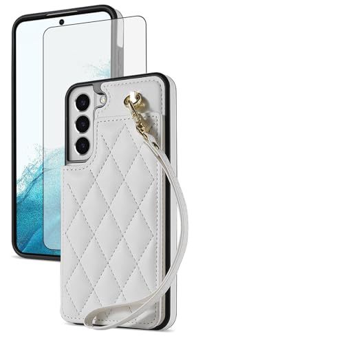 Protection Samsung S22+ 5G Asuwish coque portefeuille avec verre trempé