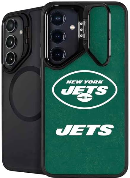 Skinit Kickstand Phone Case Compatible with Galaxy S24 - Officially Licensed NFL New York Jets Distressed Design