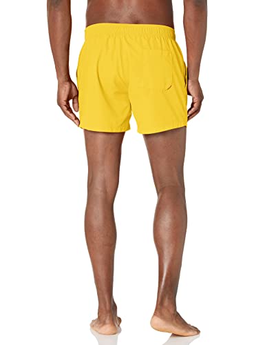 Hugo By Boss Mens Vertical Logo Swim Trunks, Pineapple Yellow/Solid Black, Large Us #TOP1